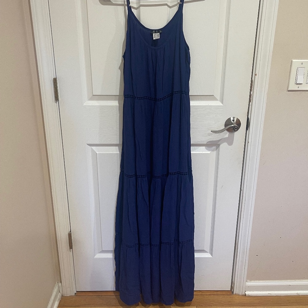 Tiered Maxi Blue Dress